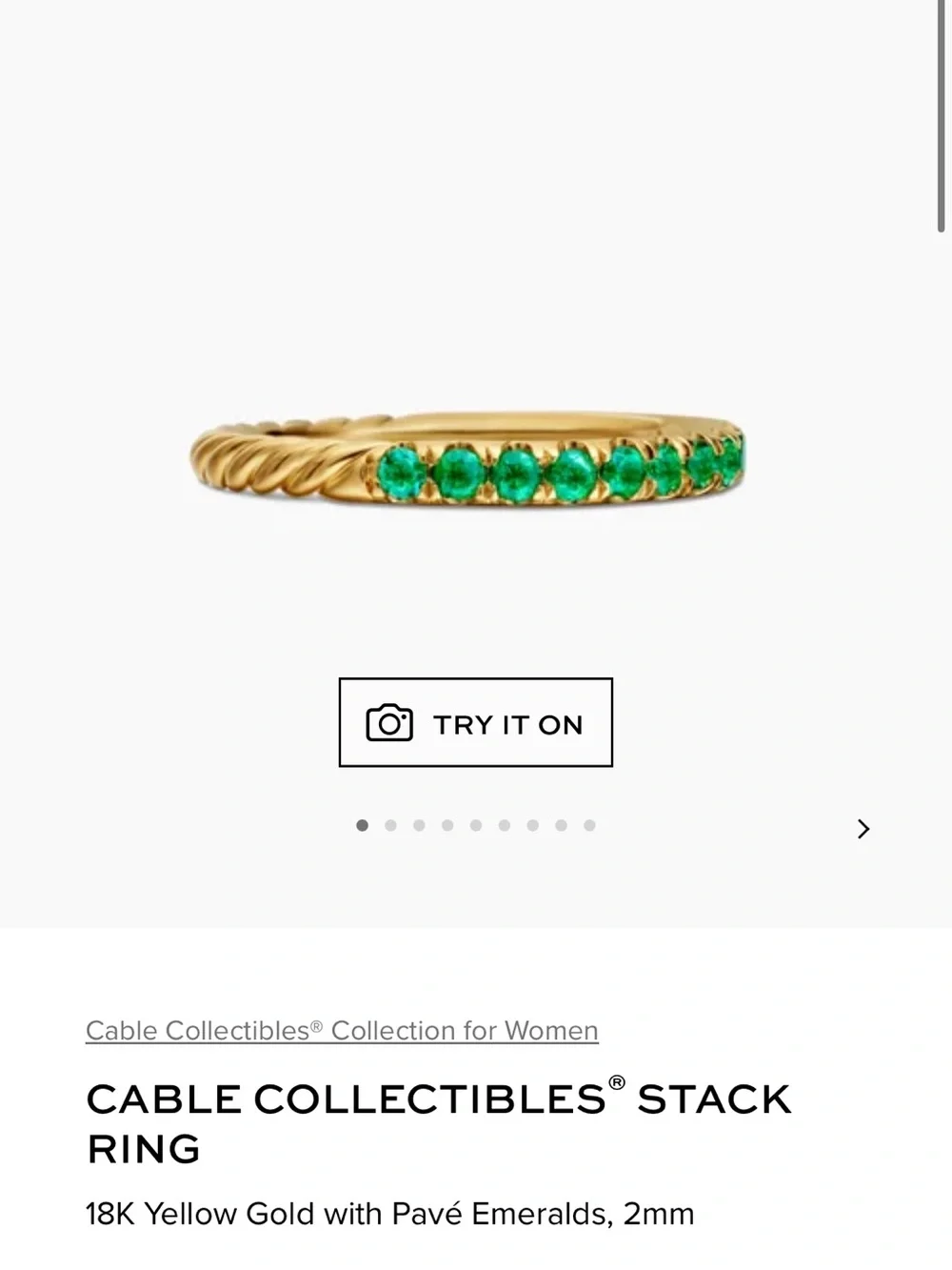 David Yurman Cable Collectibles stack ring 7